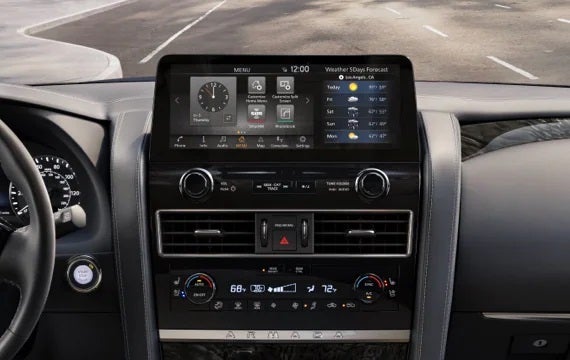 2023 Nissan Armada touchscreen and front console | Nissan City of Port Chester in Port Chester NY