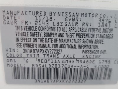 2019 Nissan Sentra SV