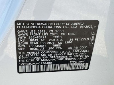 2022 Volkswagen Atlas Cross Sport 3.6L V6 SEL Premium R-Line