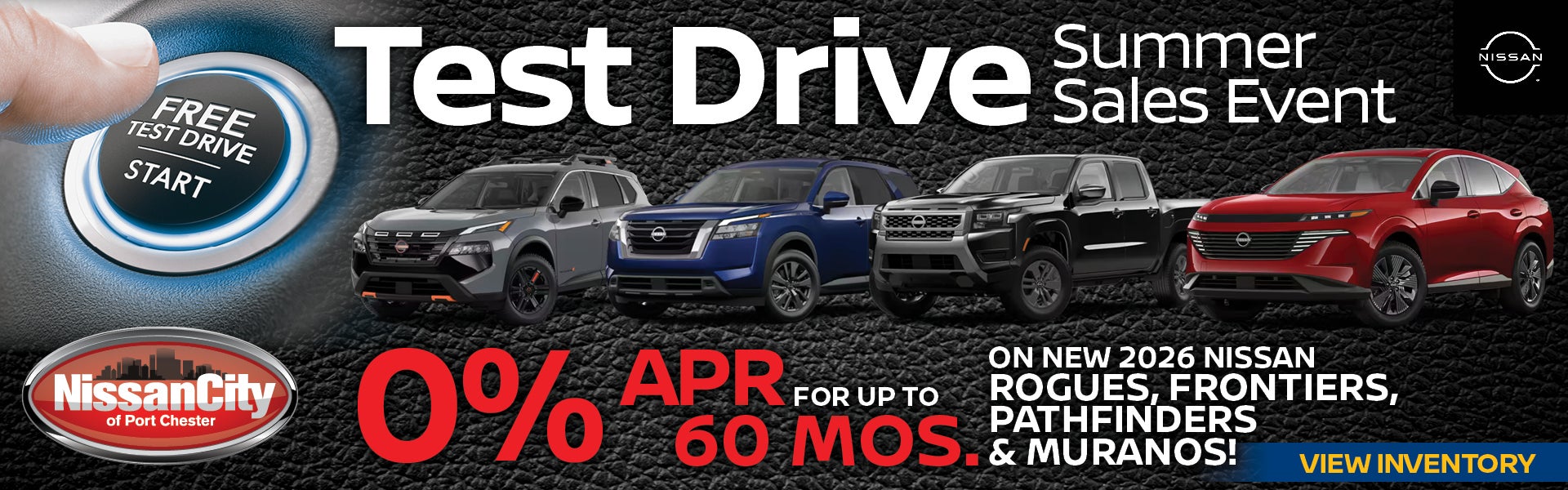 0% APR FOR UP TO 60 MOS. ON NEW 2026 NISSAN ROGUES, FRONTIER
