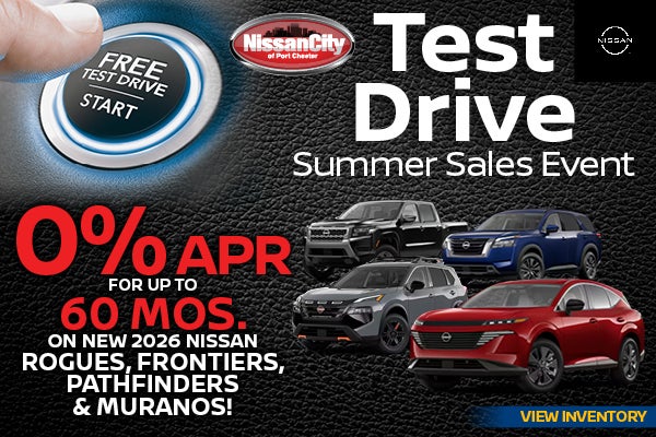 0% APR FOR UP TO 60 MOS. ON NEW 2026 NISSAN ROGUES, FRONTIER