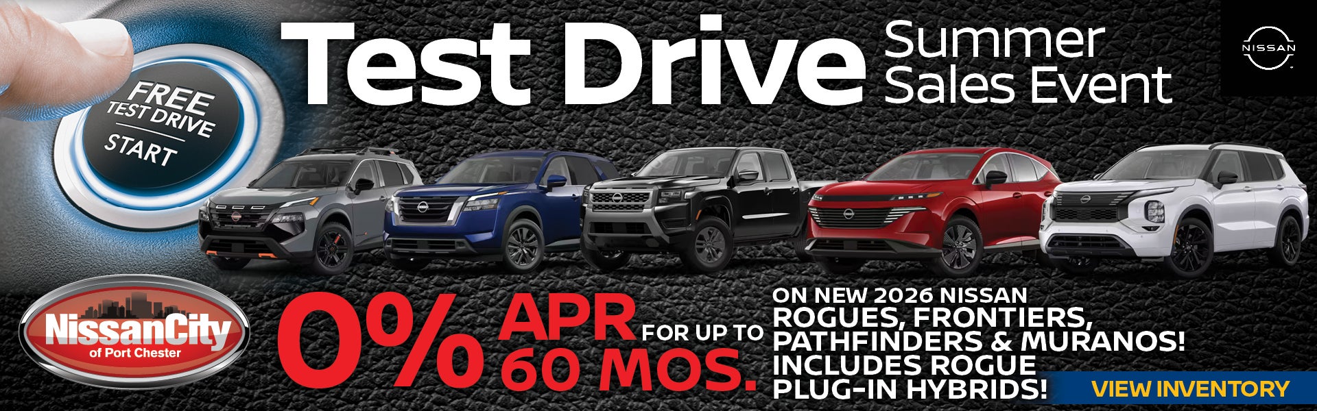 0% APR FOR UP TO 60 MOS. ON NEW 2026 NISSAN ROGUES, FRONTIER